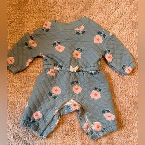 Carters 3 months Floral Quilted Baby Romper
